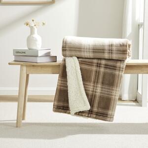 Check Sherpa Throw Blanket, 130cm x 180cm