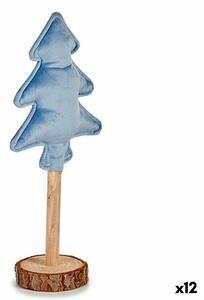 Christmas Tree Polyester Blue Wood 9,5 x 32 x 13 cm (12 Units)