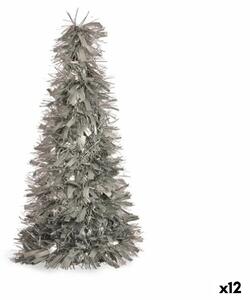 Decorative Figure Christmas Tree Tinsel Silver polypropylene PET 27 x 45,5 x 27 cm (12 Units)