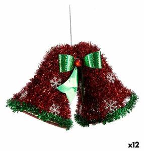 Christmas bauble Pendant Hoods Tinsel Red Green 21 x 14 x 10 cm (12 Units)