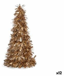 Decorative Figure Christmas Tree Tinsel Golden polypropylene PET 27 x 45,5 x 27 cm (12 Units)