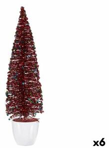 Decorative Figure Christmas Tree Blue Fuchsia Plastic 10 x 38 x 10 cm (6 Units)