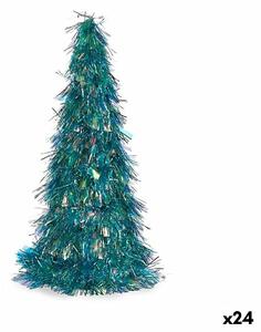 Decorative Figure Christmas Tree Tinsel Blue polypropylene PET 24 x 46 x 24 cm (24 Units)