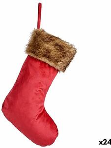 Christmas bauble Christmas Stocking Velvet Red 27 x 3 x 46 cm (24 Units)