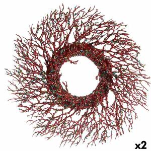 Advent wreathe Branch Red Plastic 50 x 10 x 50 cm (2 Units)