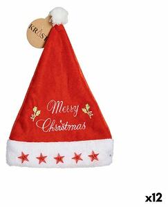 Father Christmas Hat Merry Christmas Stars Red 24 x 2 x 35 cm (12 Units)