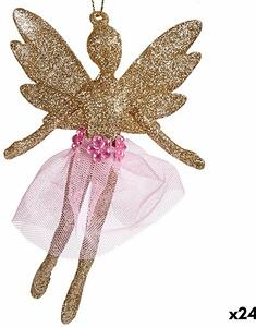 Christmas bauble Fairy champagne Plastic Glitter 8 x 12 x 5 cm (24 Units)