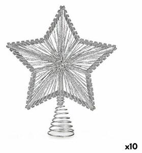 Christmas star Silver Steel Plastic 20 x 5 x 25 cm (10 Units)