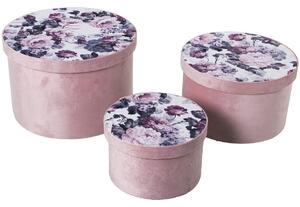 Set of decorative boxes Alexandra House Living Pink Textile 3 Pieces