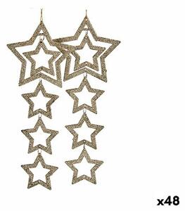 Christmas Decorations Set Stars champagne 19 x 0,2 x 23 cm (48 Units)