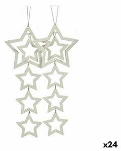 Christmas Decorations Set Stars Mother of pearl 19 x 0,2 x 23 cm (24 Units)