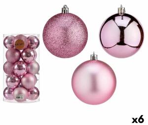 Set of Christmas balls Pink Plastic Ø 8 cm (6 Units)