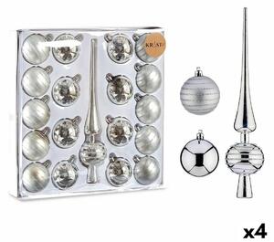 Christmas Decorations Set Silver PVC (4 Units)