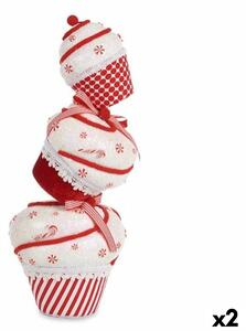 Decorative Figure Tower Cake White Red polystyrene 20 x 50 x 20 cm (2 Units)