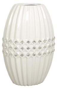 Vase Romimex White Silver Ceramic 19 x 29 x 13 cm