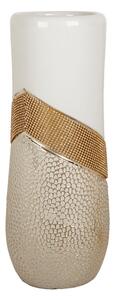 Vase Romimex White Golden Ceramic 15 x 38 x 15 cm