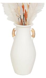 Vase Romimex White Rattan Terracotta 20 x 40 x 20 cm With handles