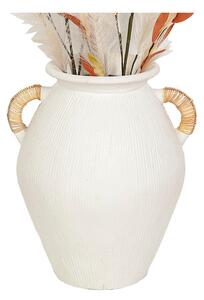 Vase Romimex White Rattan Terracotta 30 x 40 x 30 cm With handles