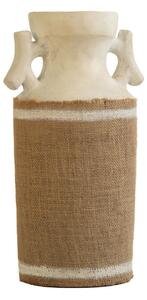 Vase Romimex White Sackcloth Ceramic 15 x 40 x 15 cm