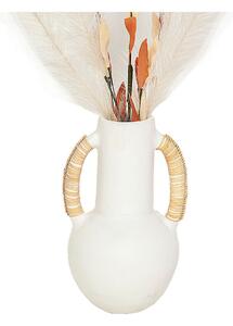 Vase Romimex White Rattan Terracotta 15 x 30 x 15 cm With handles