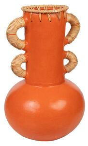 Vase Romimex Orange Natural Ceramic Rattan 20 x 40 x 20 cm With handles