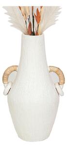 Vase Romimex White Rattan Terracotta 25 x 50 x 25 cm With handles