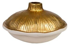 Vase Romimex White/Gold Aluminium 24 x 15 x 24 cm