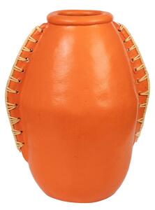 Vase Romimex Orange Natural Ceramic Rattan 22 x 35 x 25 cm