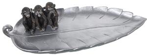 Centerpiece Alexandra House Living Silver Plastic Sheet Monkeys 12 x 18 x 44 cm