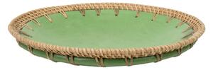 Centerpiece Romimex Green Natural Ceramic Rattan 30 x 6 x 30 cm