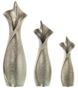 Set of 3 Vases Alexandra House Living Silver Ceramic 13 x 45 x 27 cm (3 Pieces)