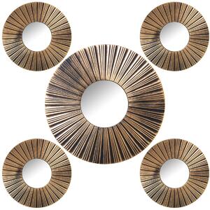 Mirror Set Alexandra House Living Golden Plastic 2 x 88 x 46 cm Circular