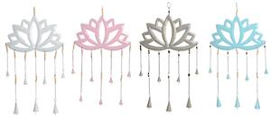 Hanging decoration Home ESPRIT Blue White Grey Pink Iron Oriental Lotus Flower (4 Units)