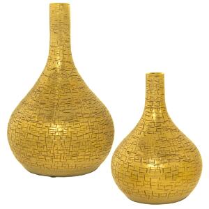 Set of 2 Vases Alexandra House Living Golden Ceramic 24 x 45 x 39 cm (2 Pieces)