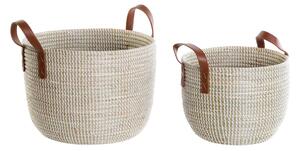 Basket set DKD Home Decor Natural Light brown Polyurethane Seagrass 41 x 41 x 29 cm