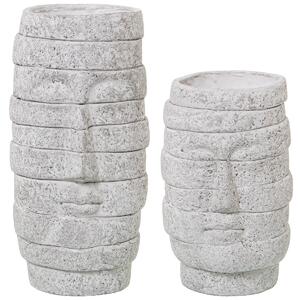 Set of 2 Vases Alexandra House Living Granite Ceramic 14 x 27 x 28 cm (2 Pieces)