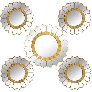 Mirror Set Alexandra House Living Golden Plastic 2 x 92 x 50 cm Circular