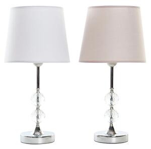 Desk lamp Home ESPRIT White Beige Metal Crystal 50 W 220 V 23 x 23 x 46 cm (2 Units)