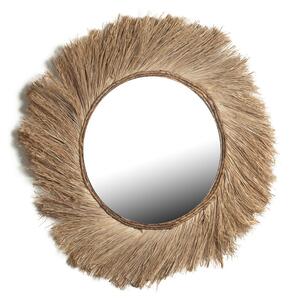 Wall mirror Romimex Natural Vegetable fibre 90 x 4 x 90 cm Circular