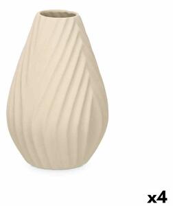 Vase Beige Ceramic 21 x 31 x 21 cm (4 Units) Stripes