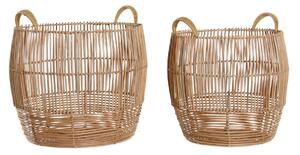 Basket set DKD Home Decor Metal Rattan (40 x 40 x 38 cm)