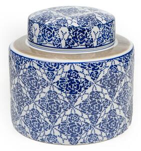 Tin Romimex Blue White Porcelain 20 x 16 x 20 cm