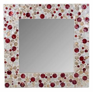 Wall mirror Alexandra House Living Brown Red Beige MDF Wood 52 x 2 x 52 cm