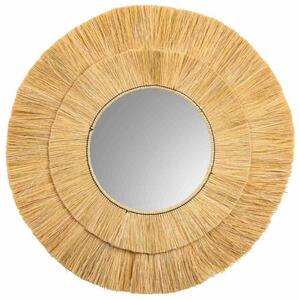 Wall mirror Alexandra House Living Brown Iron Natural Fibre 100 x 3 x 100 cm