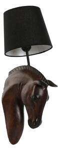 Wall Lamp Home ESPRIT Black Dark brown Colonial Horse 220 V 18 x 21,5 x 50,5 cm (2 Units)