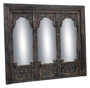 Wall mirror Alexandra House Living Black Mango wood 12 x 150 x 183 cm