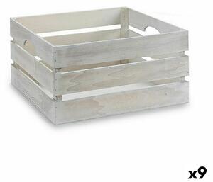 Decorative box White Wood 31 x 20 x 40,5 cm (9Units)