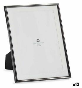 Photo frame Crystal Black Steel (12 Units)