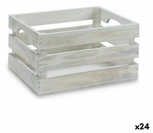 Decorative box White Aspen wood 26,2 x 13,2 x 15,8 cm (24 Units)