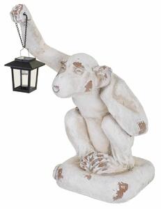 Decorative Figure Alexandra House Living White Magnesium Monkey 35 x 58 x 36 cm